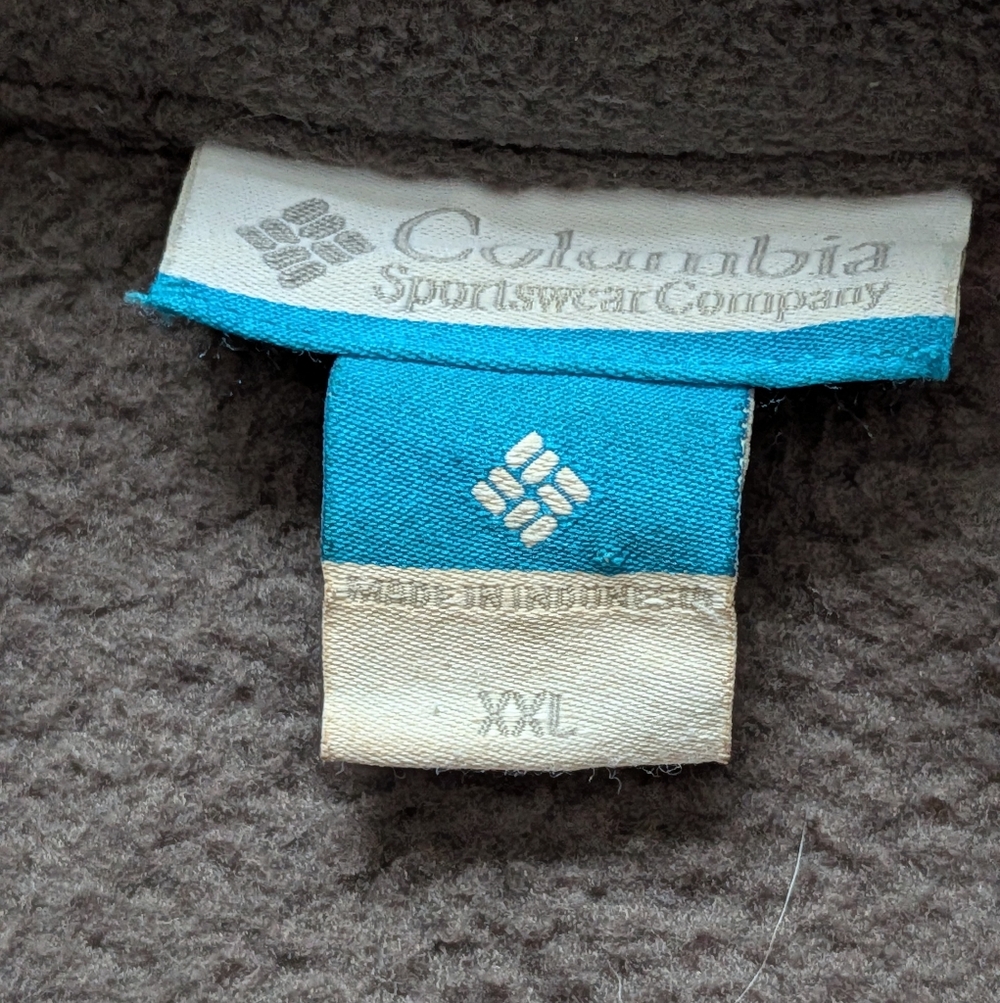 Columbia Men's Dark Gray/Brown Fleece Jacket - Picture 2 of 3